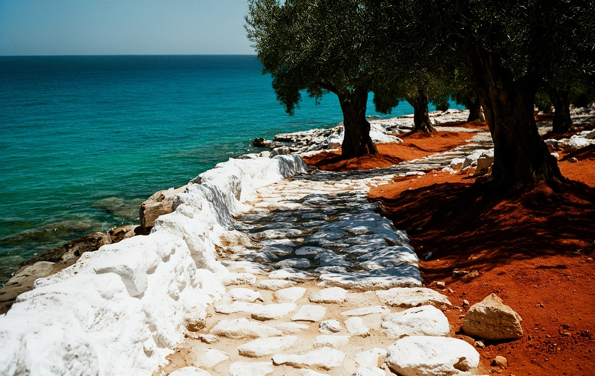 The rugged Greek coastline representing resilience